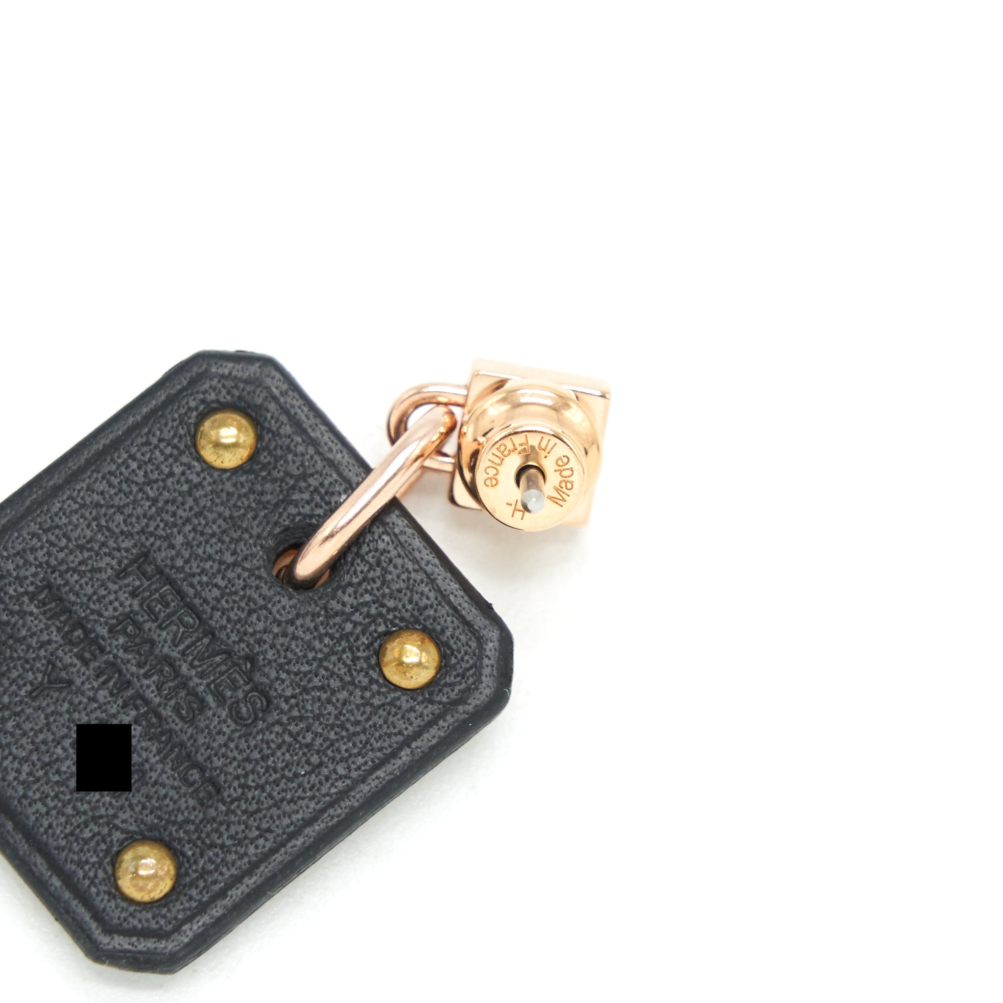 Hermes As De Coeur Earrings Small Model Black RGHW - Image 3
