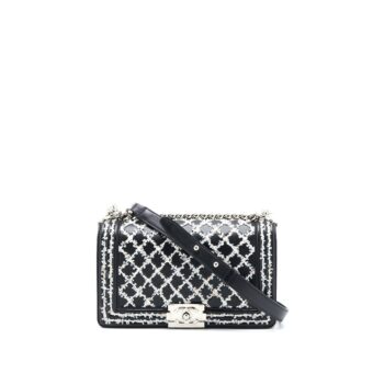 Chanel Medium Boy Bag Limited Lambskin Black/White SHW