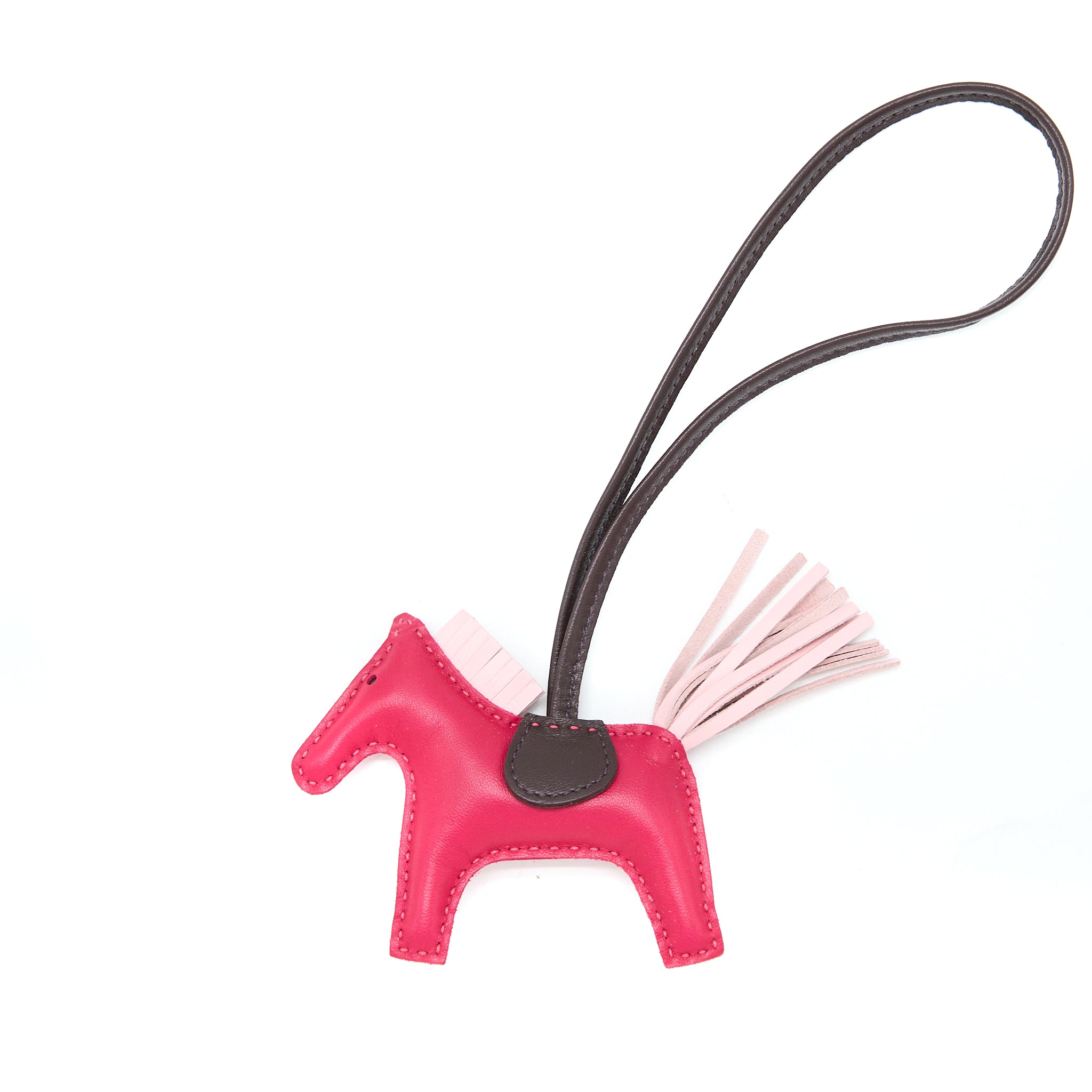 Hermes Rodeo PM Bag Charm Framboi/Rose Sakura/Rouge Sellier Stamp Z