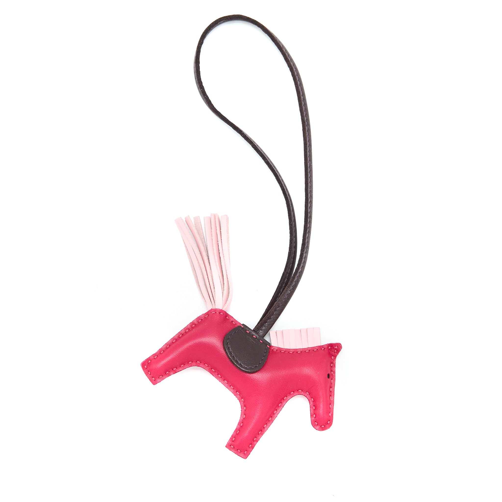 Hermes Rodeo PM Bag Charm Framboi/Rose Sakura/Rouge Sellier Stamp Z - Image 3