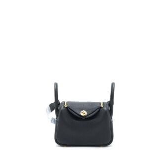 Hermes Mini Lindy Clemence Black GHW Stamp Z