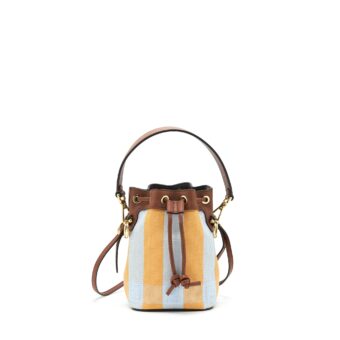 Fendi Mini Mon Tresor Bucket bag yellow and light blue
