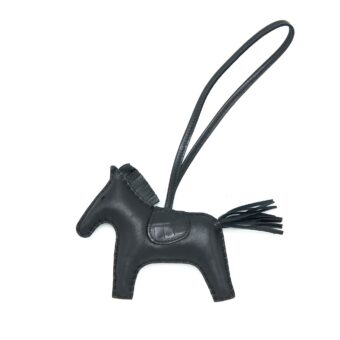 Hermes Rodeo MM Bag Charm So Black Alligator Touch Stamp Y