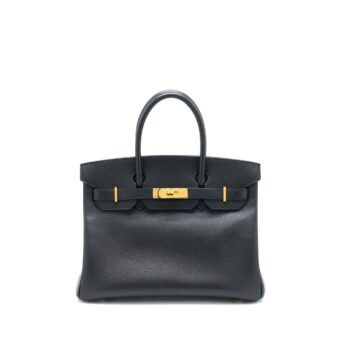Hermes Birkin 30 Epsom Black GWH Stamp Square N
