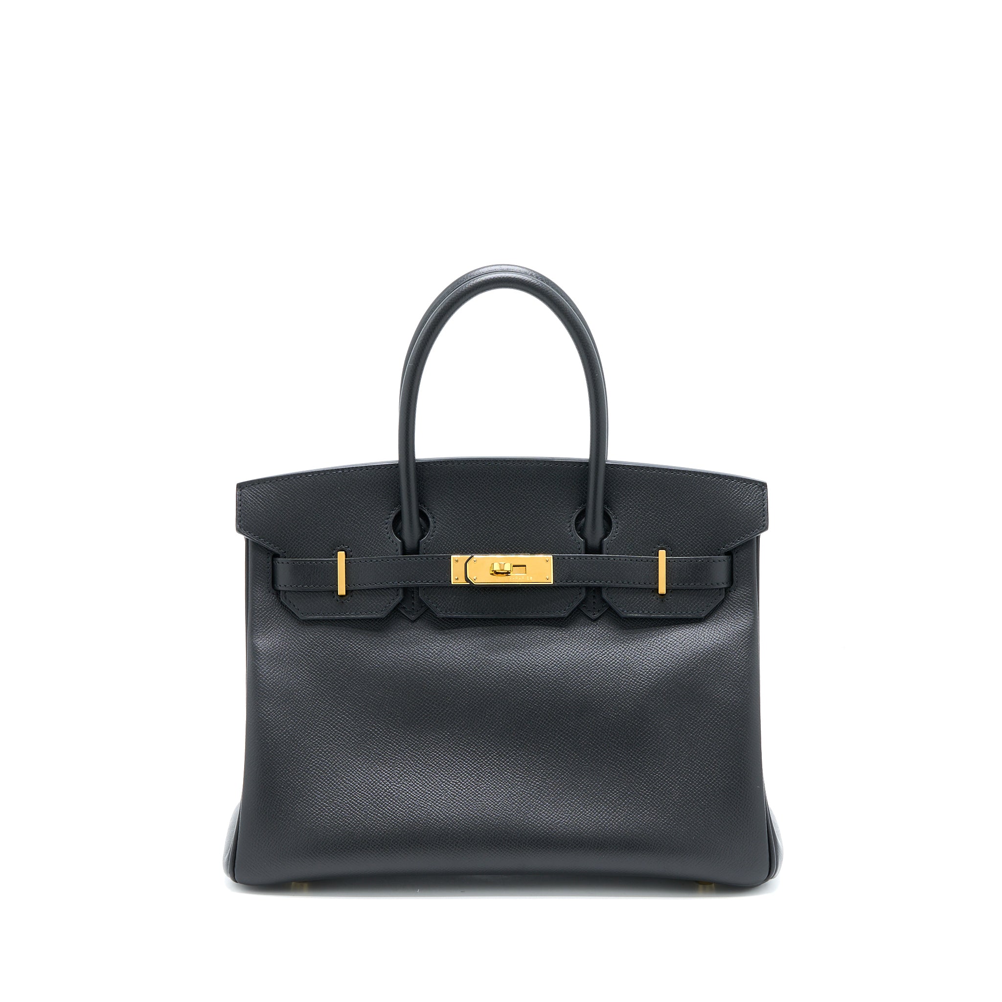 Hermes Birkin 30 Epsom Black GWH Stamp Square N