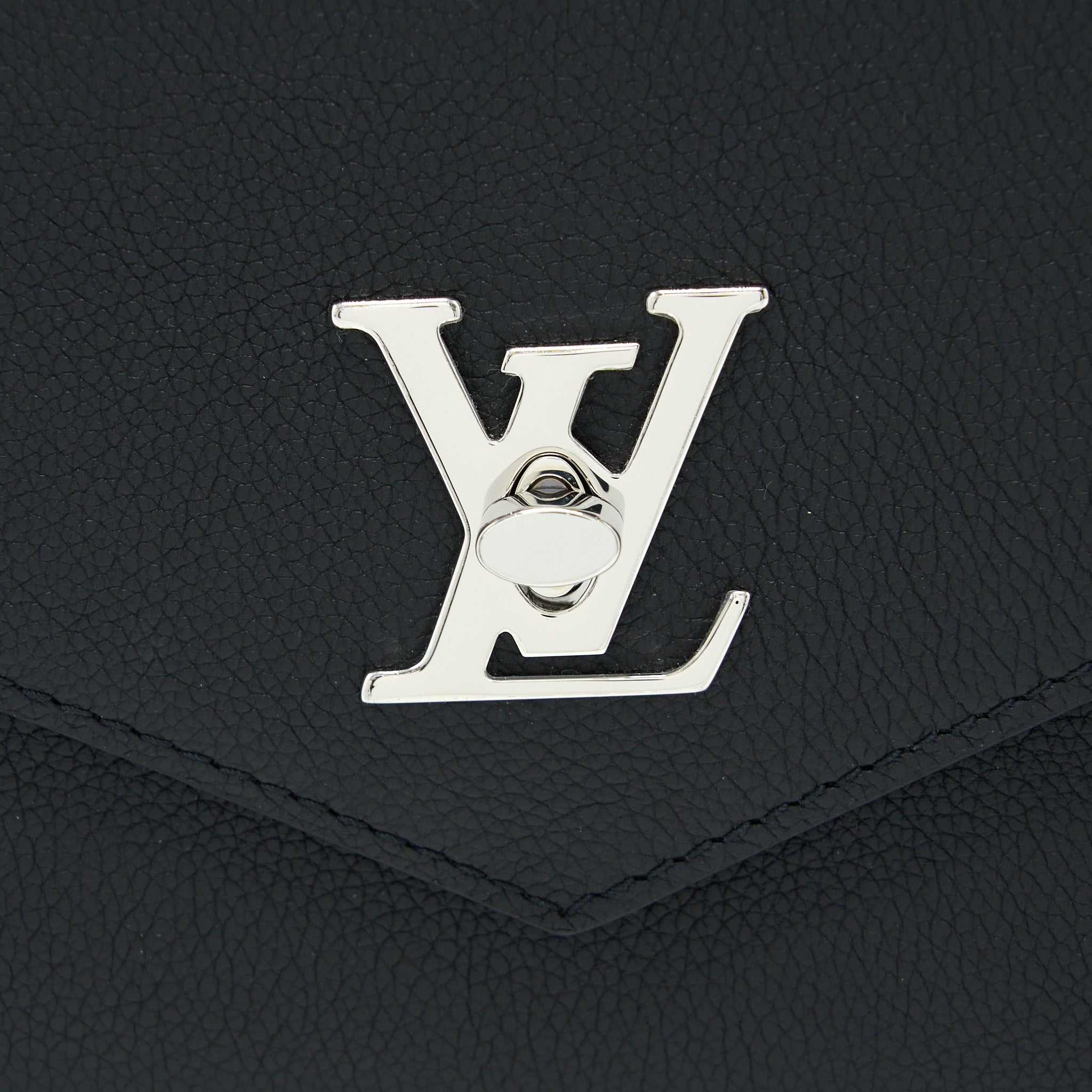 Louis Vuitton Mylockme Satchel Chain Bag Calfskin Black SHW - Image 7