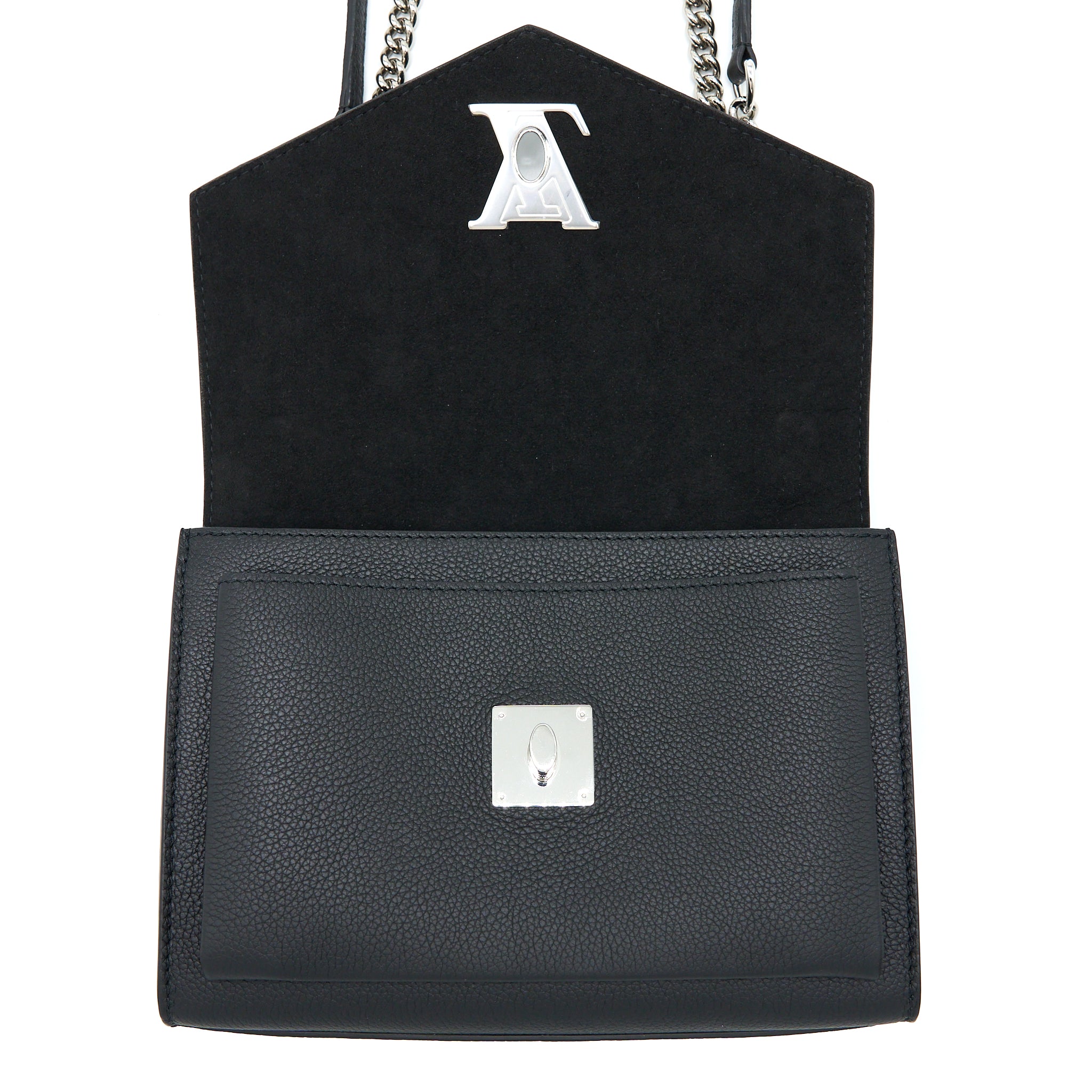 Louis Vuitton Mylockme Satchel Chain Bag Calfskin Black SHW - Image 11