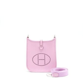 Hermes Mini Evelyne X9 Mauve Sylvestre SHW Stamp Z
