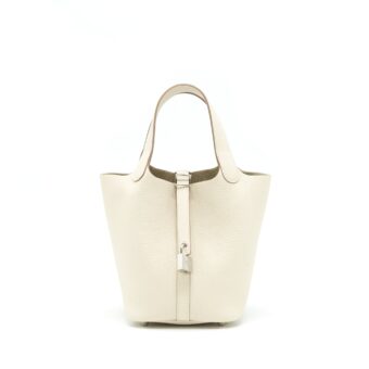 Hermes Picotin 18 Lock Bag Clemence Craie SHW Stamp Y