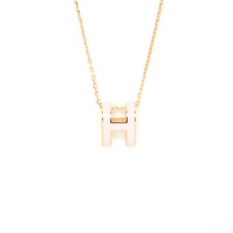 Hermes Pop H Pendant Rose Dragee RGHW