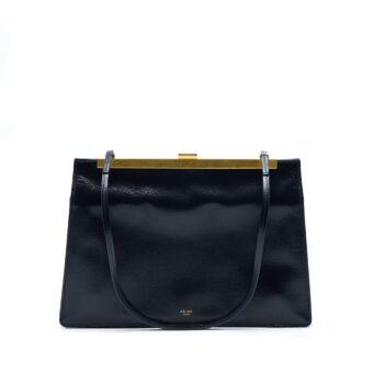 Celine Medium Clasp Bag Calfskin Black GHW