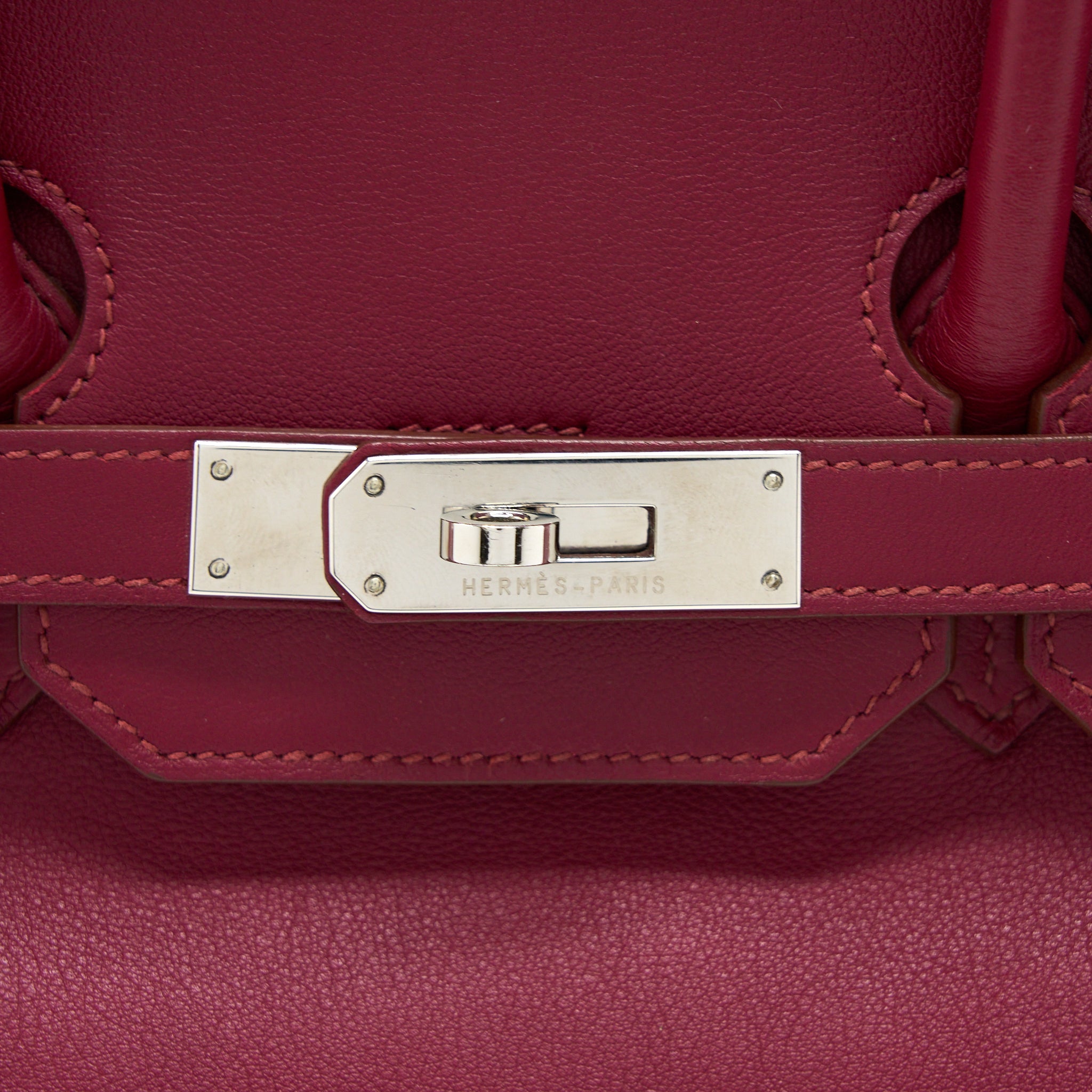 Hermes Birkin 35 Swift Rubis SHW Stamp Square O - Image 7