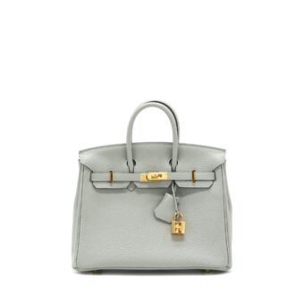Hermes Birkin 25 Togo 4Z Gris Mouette GHW stamp X