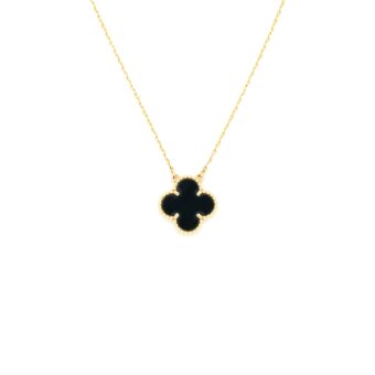 VAN CLEEF & ARPELS VINTAGE ALHAMBRA PENDANT ONYX AND YELLOW GOLD