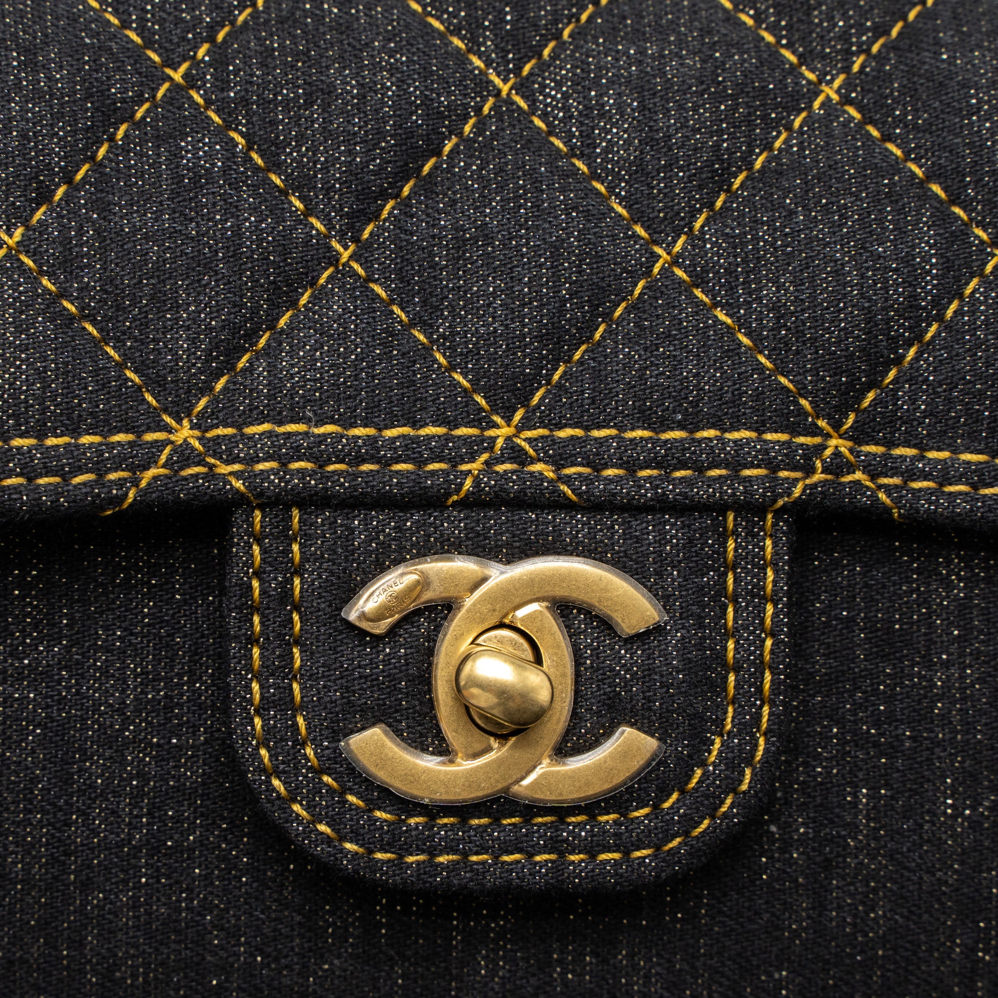 Chanel 23S Flap Bag Denim Dark Blue Brushed GHW (Microchip) - Image 8