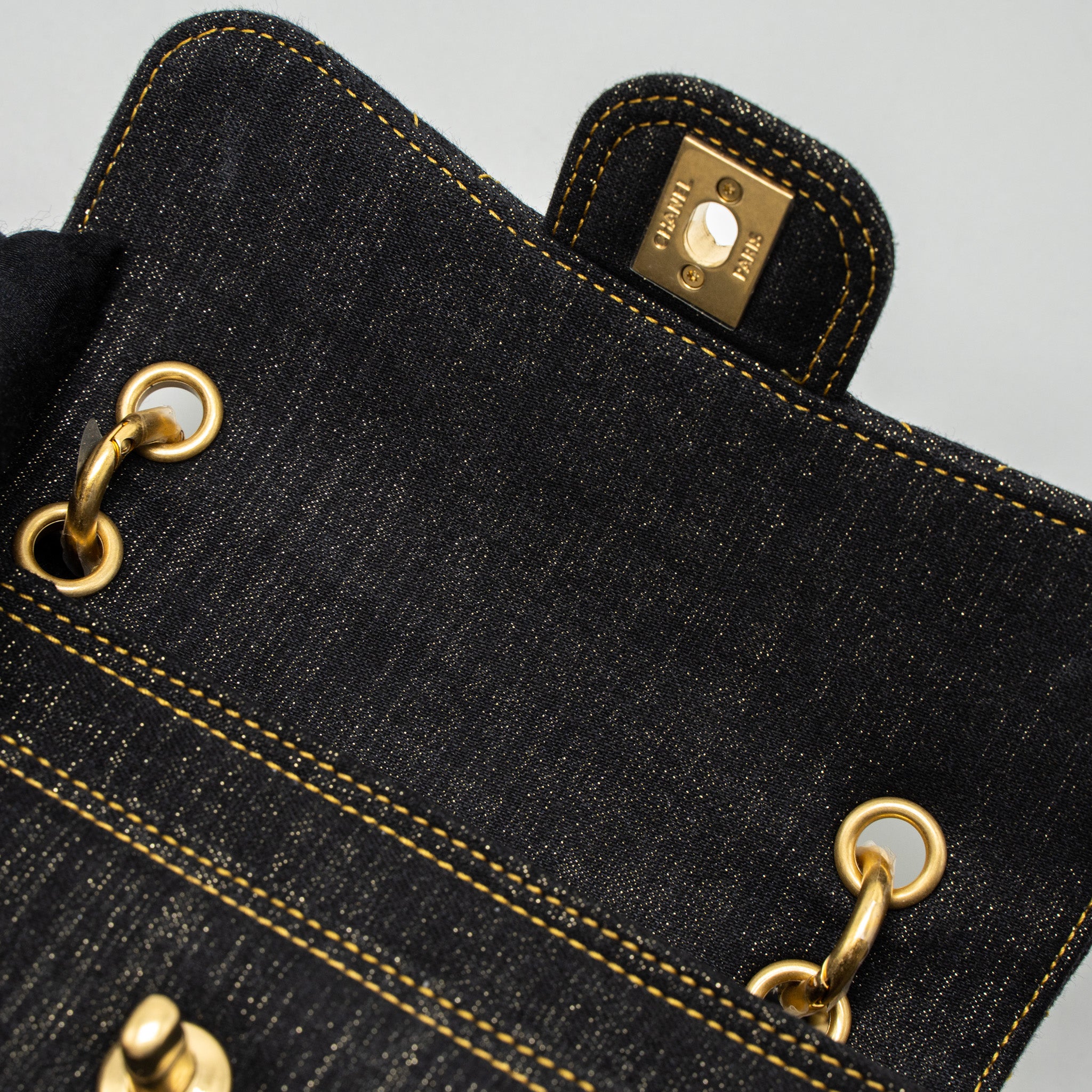 Chanel 23S Flap Bag Denim Dark Blue Brushed GHW (Microchip) - Image 14