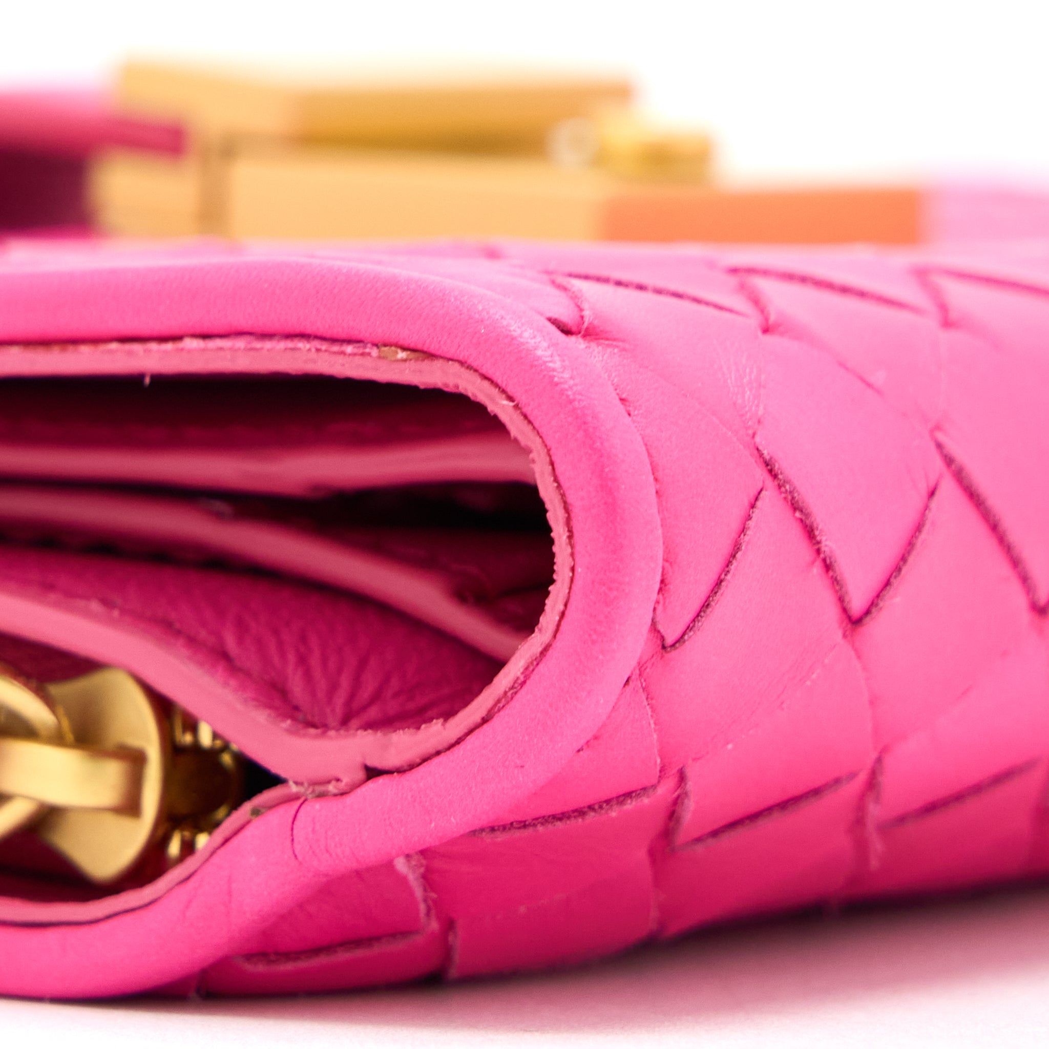 Bottega Veneta Fold Wallet Nappa Pink GHW - Image 7