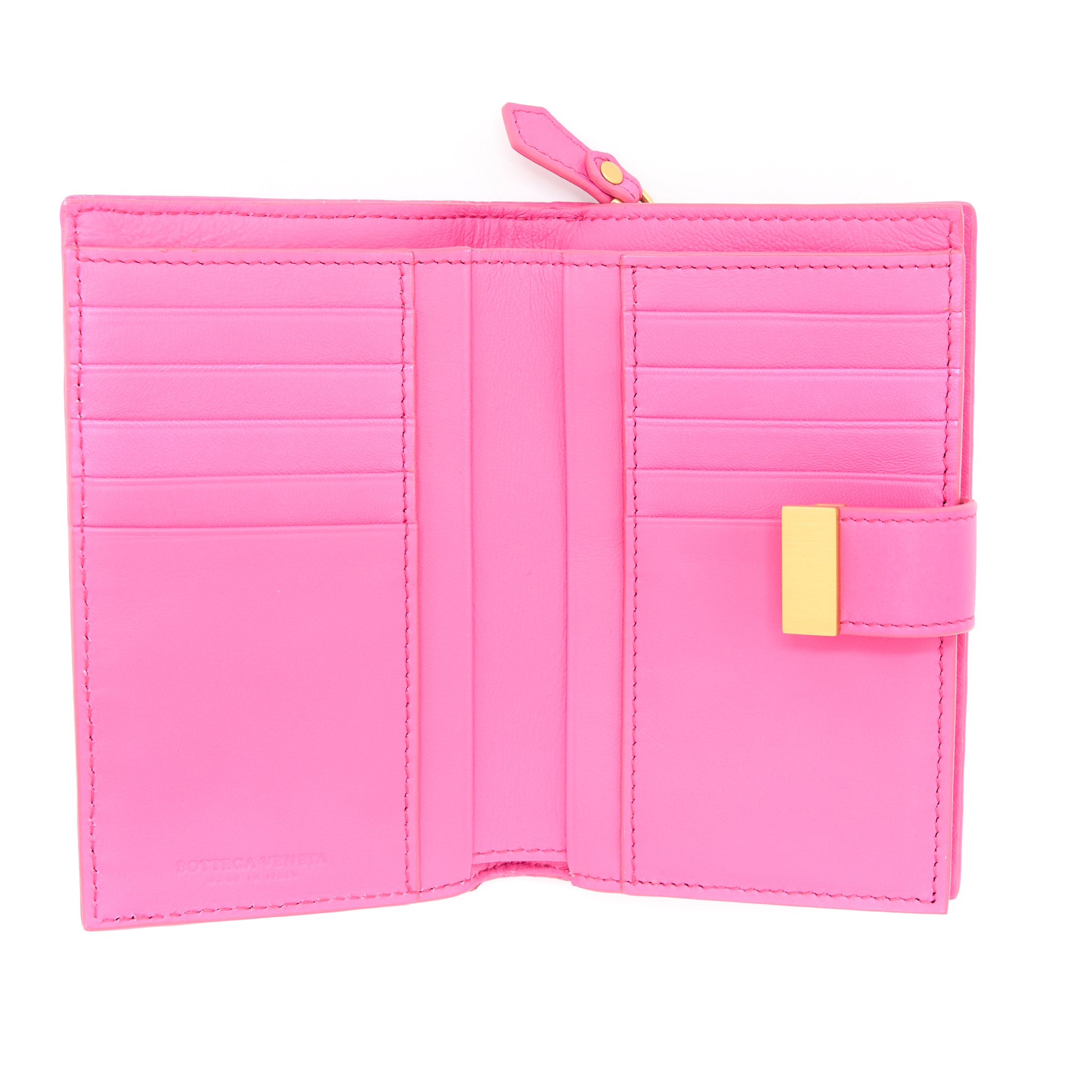 Bottega Veneta Fold Wallet Nappa Pink GHW - Image 10