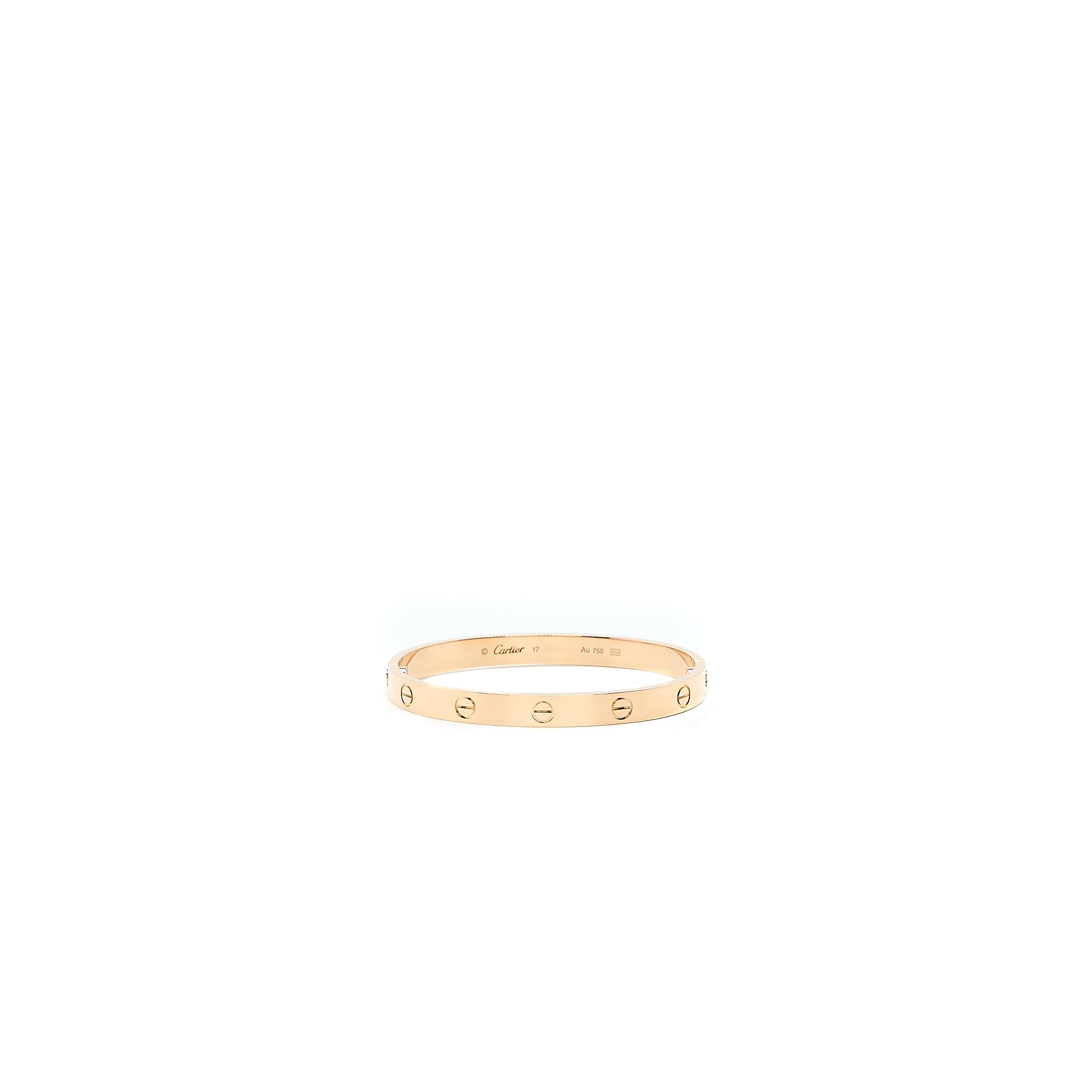 Cartier Size 17 Love Bracelet Rose Gold - Image 4