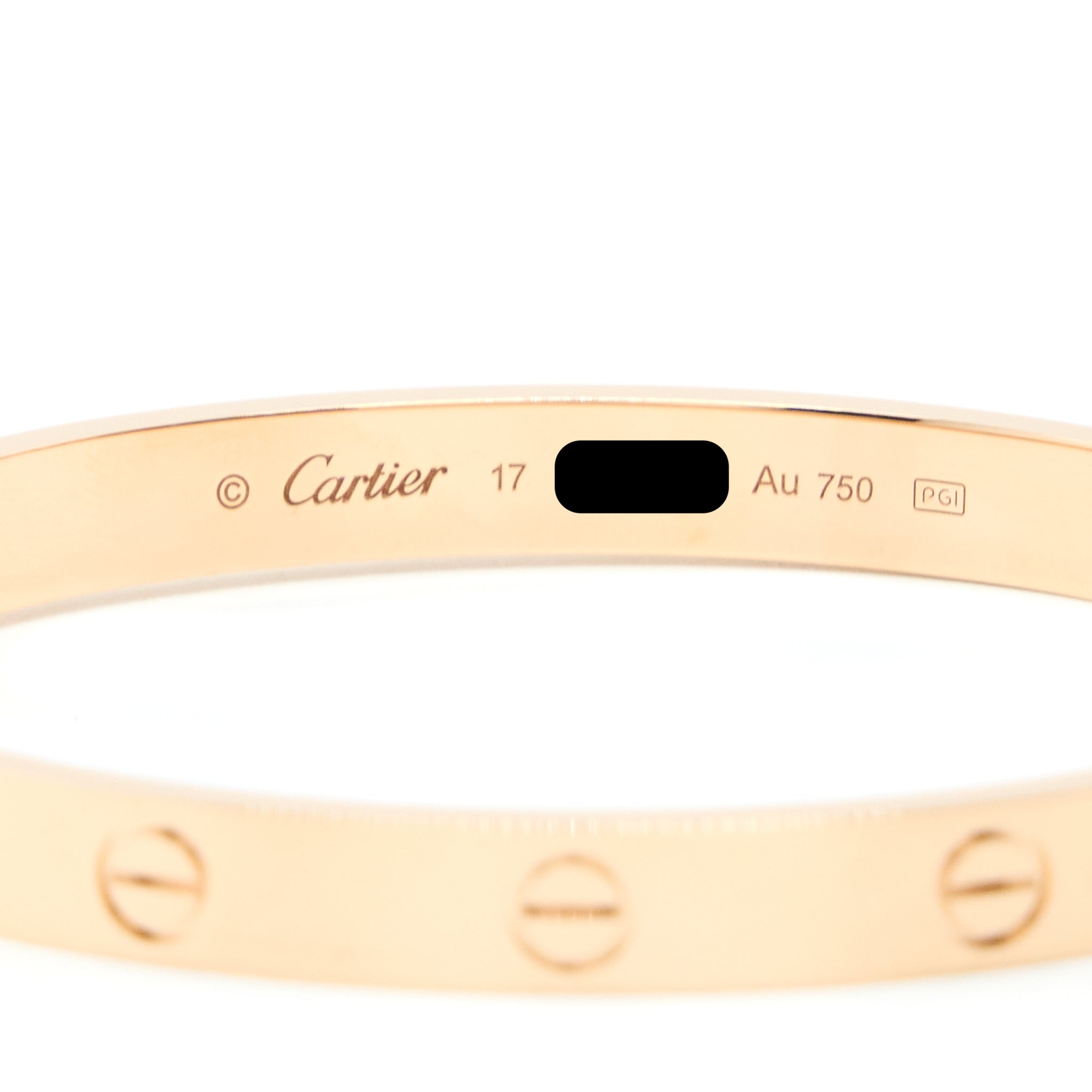 Cartier Size 17 Love Bracelet Rose Gold - Image 5