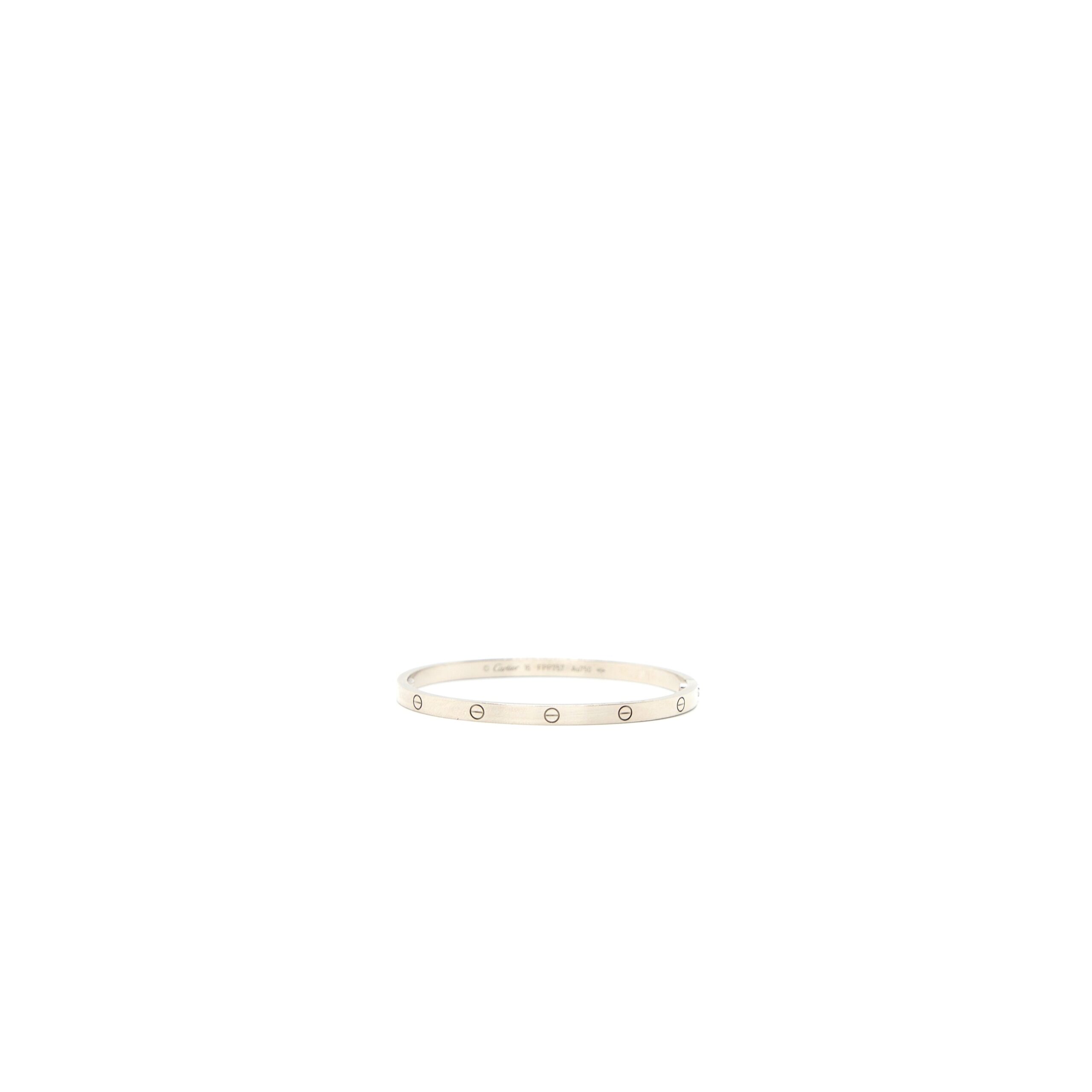 Cartier Size 16 Love Bracelet Small Model White Gold - Image 3