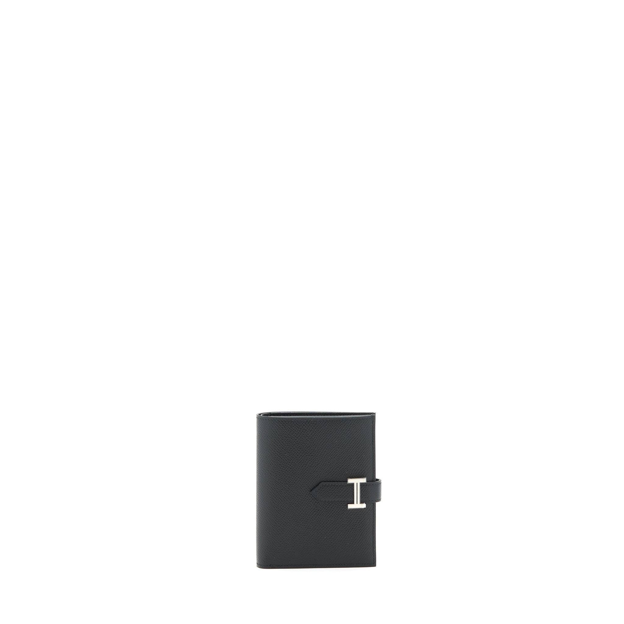 Hermes Bearn Compact Wallet Epsom black SHW Stamp Z