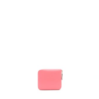 Hermes Silk Compact Wallet Epsom Rose Azalee SHW Stamp D