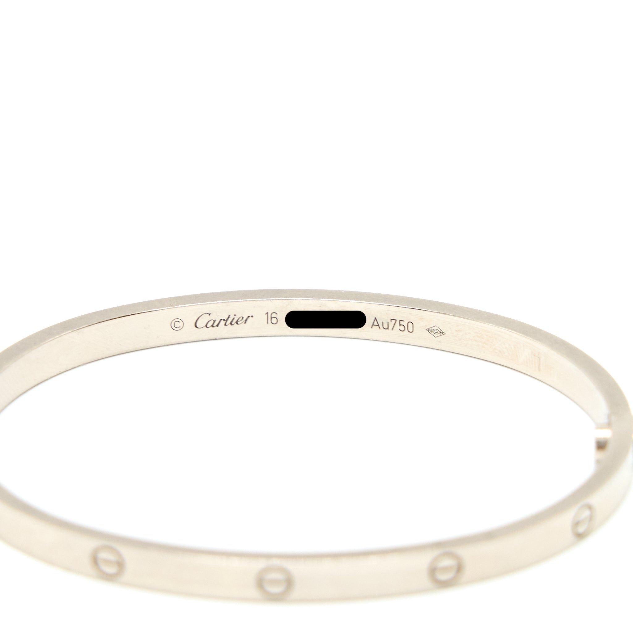 Cartier Size 16 Love Bracelet Small Model White Gold - Image 5