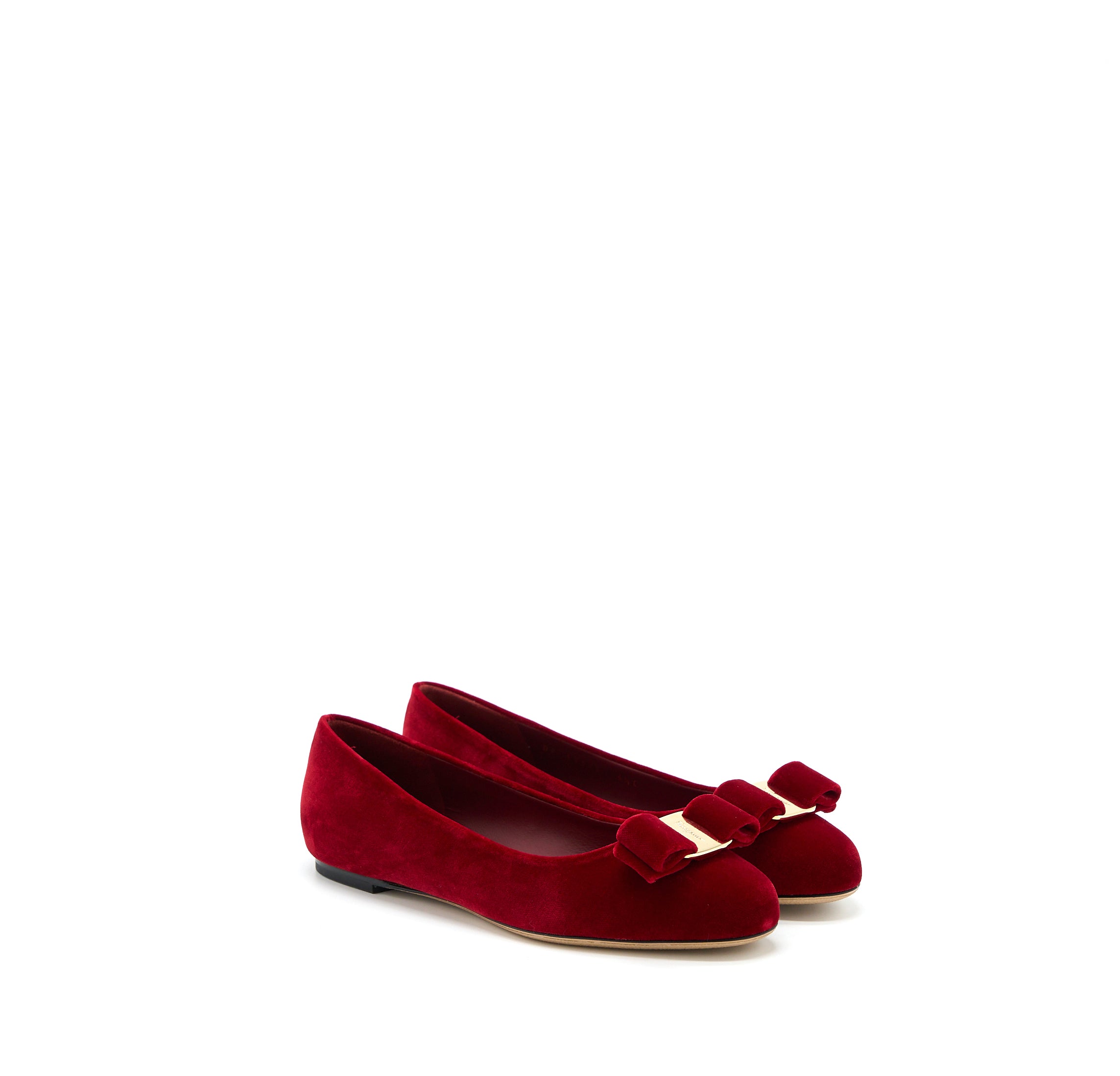 Ferragamo Size 6.5C Varina Ballet Belvet Suede Red