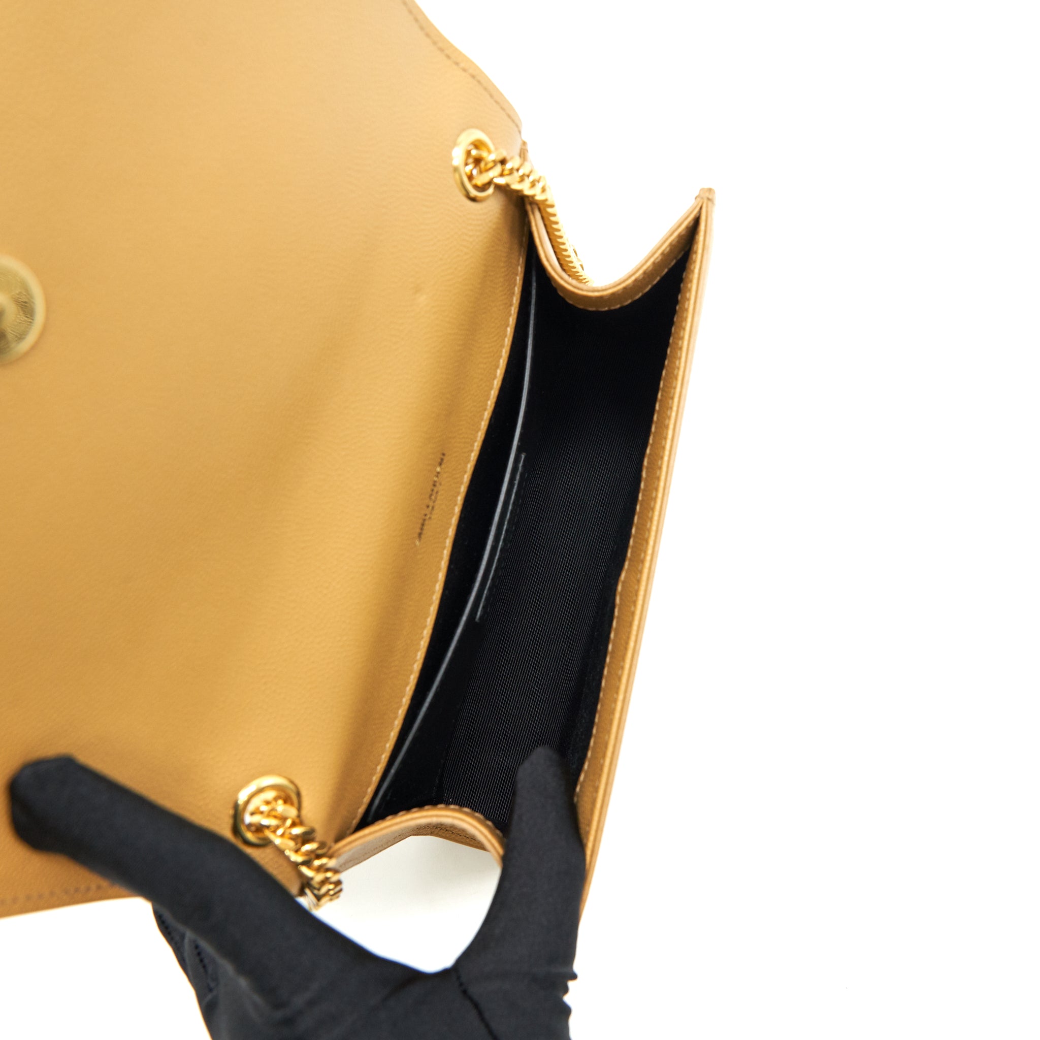 Saint Laurent Small kate Crossbody Bag Beige GHW - Image 6