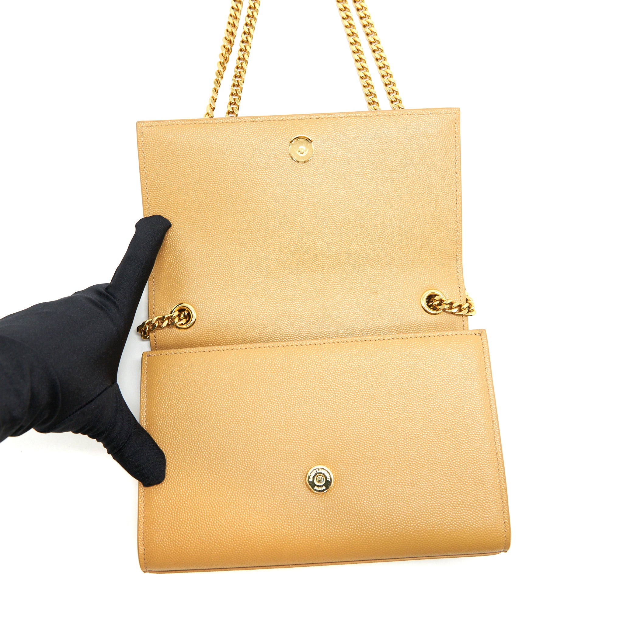 Saint Laurent Small kate Crossbody Bag Beige GHW - Image 7