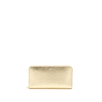 Celine Long Wallet Grained Calfskin Gold GHW