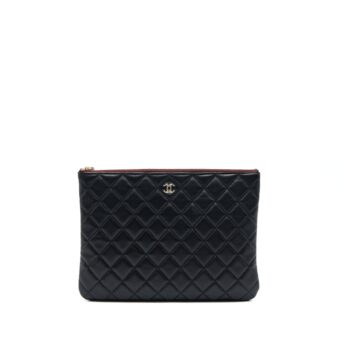 Chanel O Case Pouch Lambskin Black LGHW