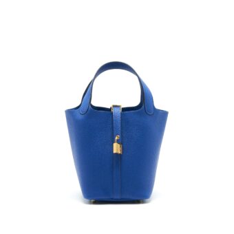 Hermes picotin 18 lock Bag Blue France GHW Stamp Z