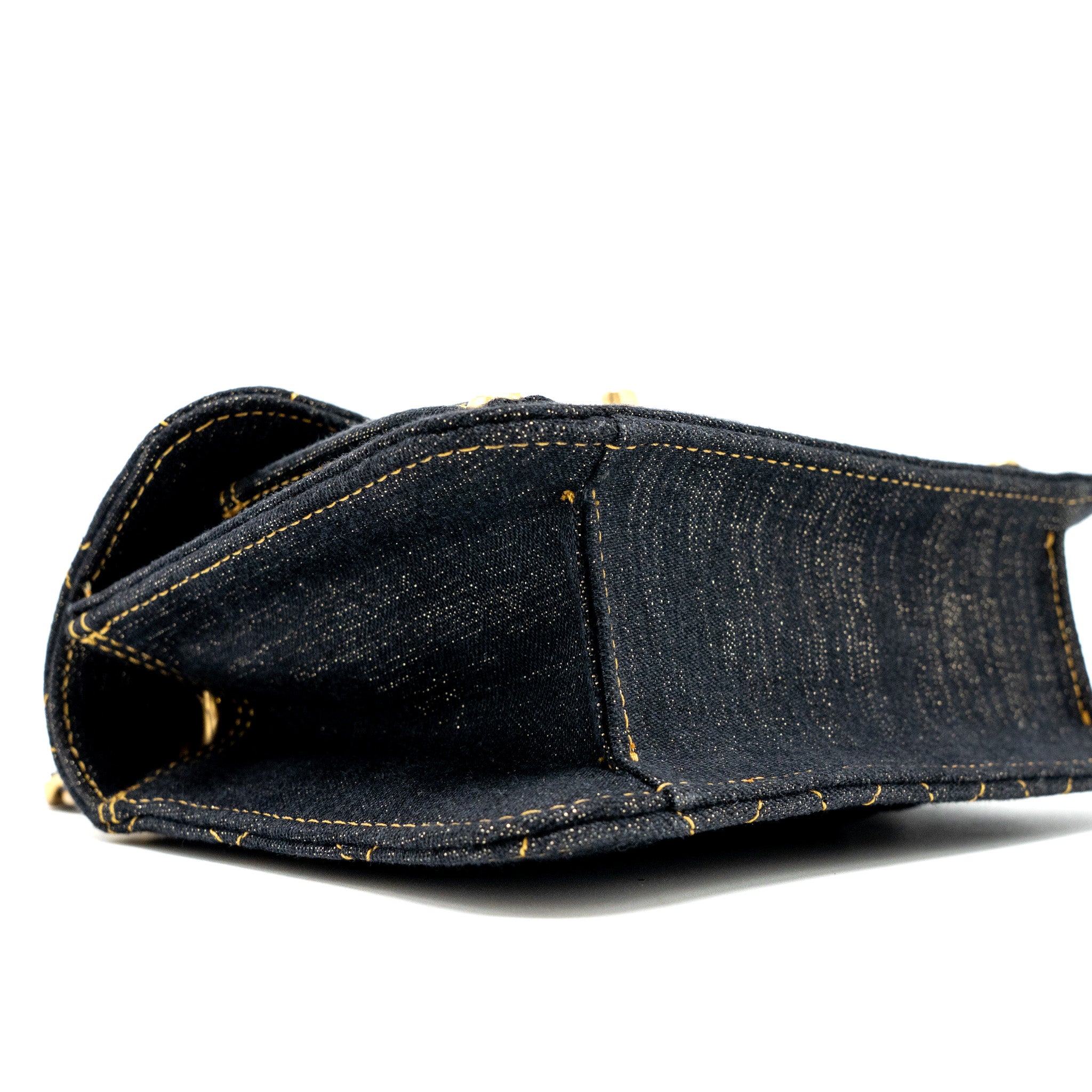 Chanel 23S Flap Bag Denim Dark Blue Brushed GHW (Microchip) - Image 12