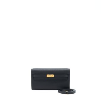 Hermes Kelly To Go Epsom Black GHW Stamp U