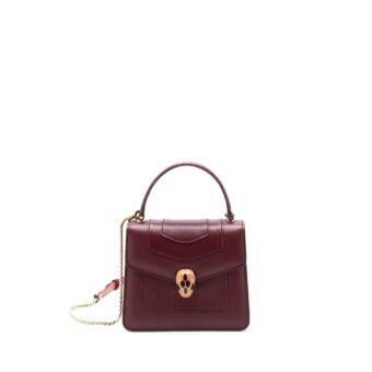 Bvlgari Serpenti Forever Top Handle Bag Calfskin Red