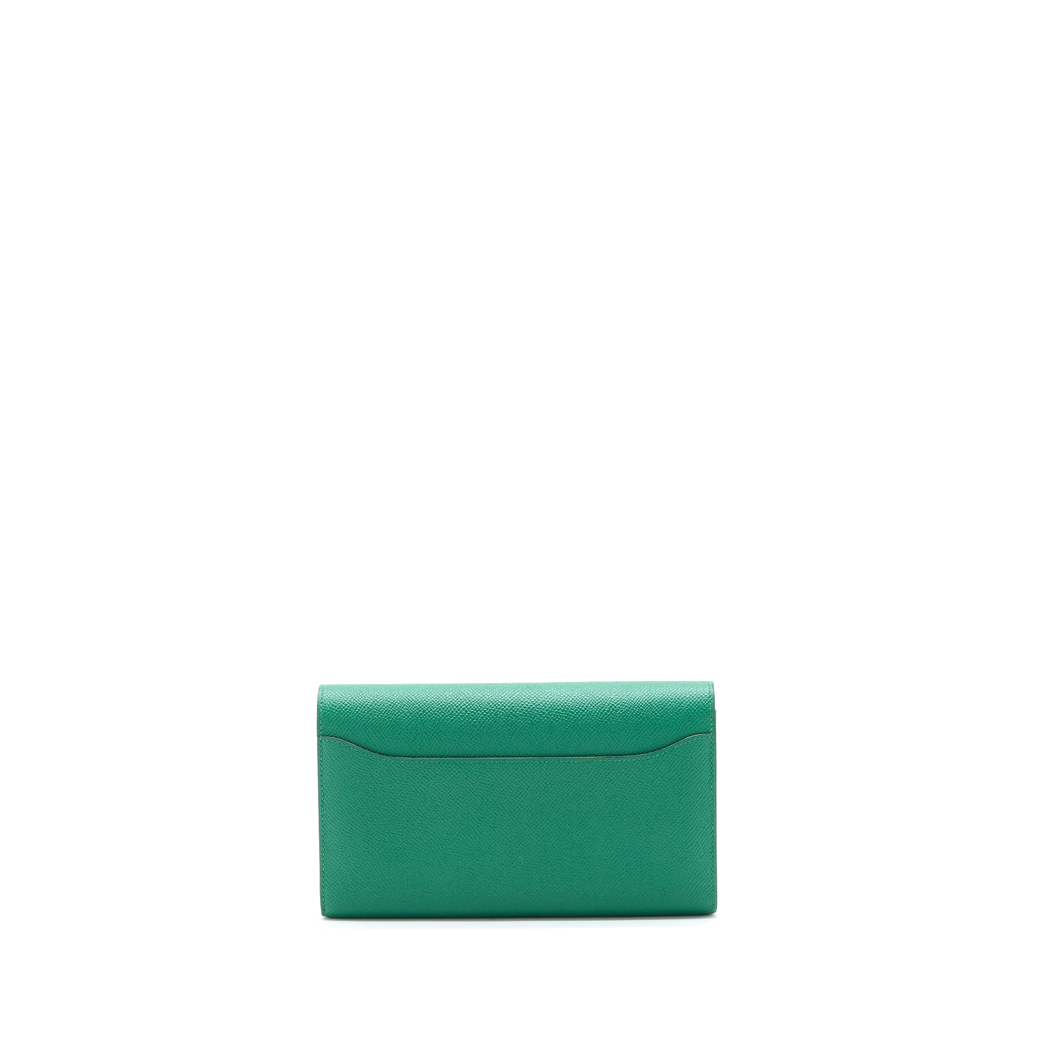 Hermes Constance Long Wallet Epsom Green GHW Stamp A - Image 2