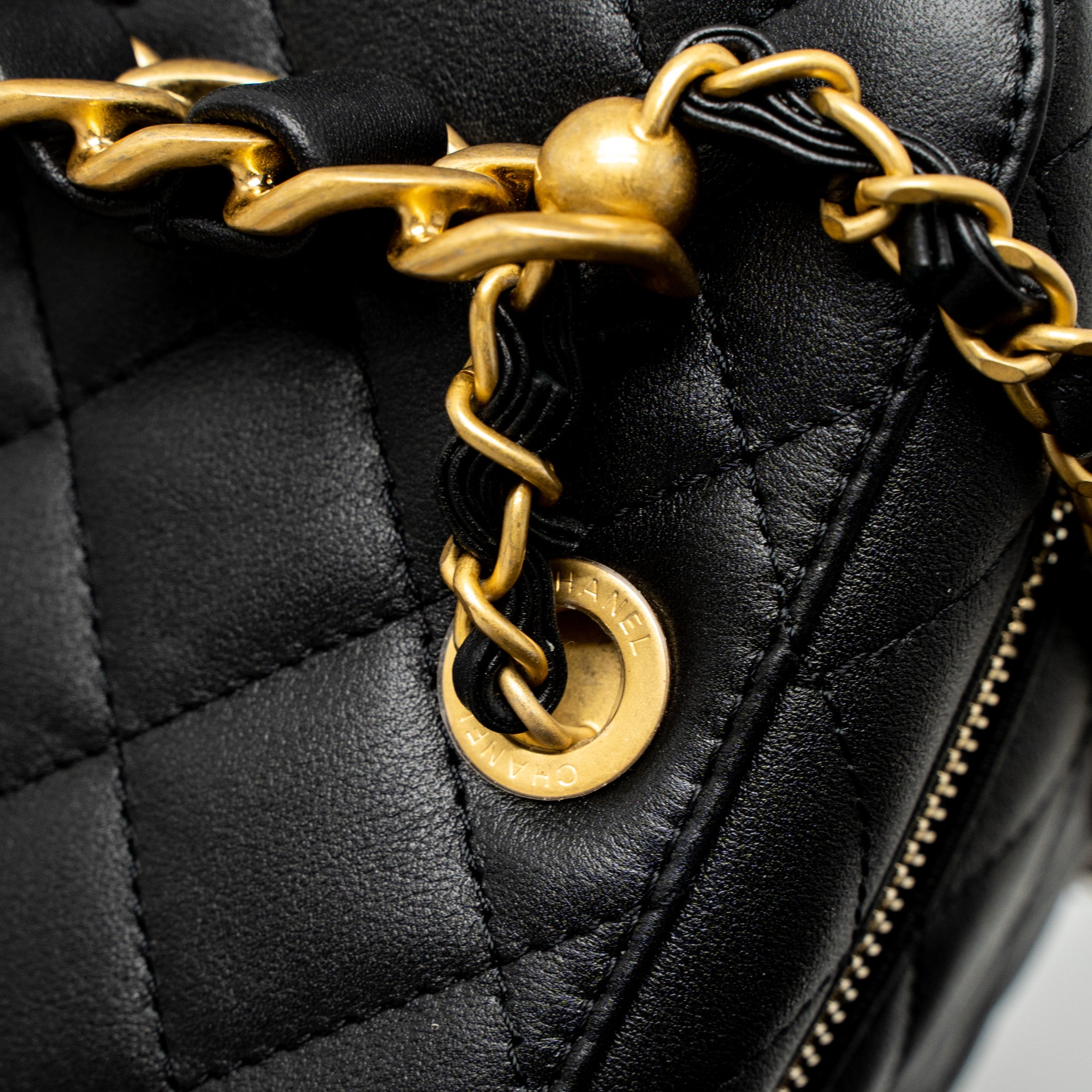 Chanel Top Handle Vanity Crossbody Bag Calfskin Black Brushed GHW (Microchip) - Image 10