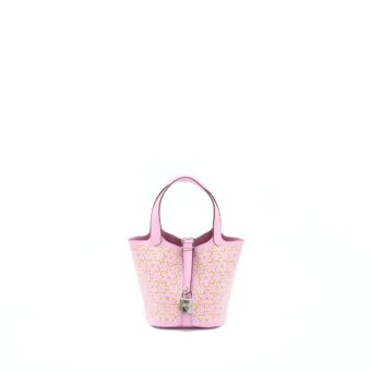 Hermes Micro Picotin 14 Lock Bag Swift Mauve Sylvestre SHW Stamp U