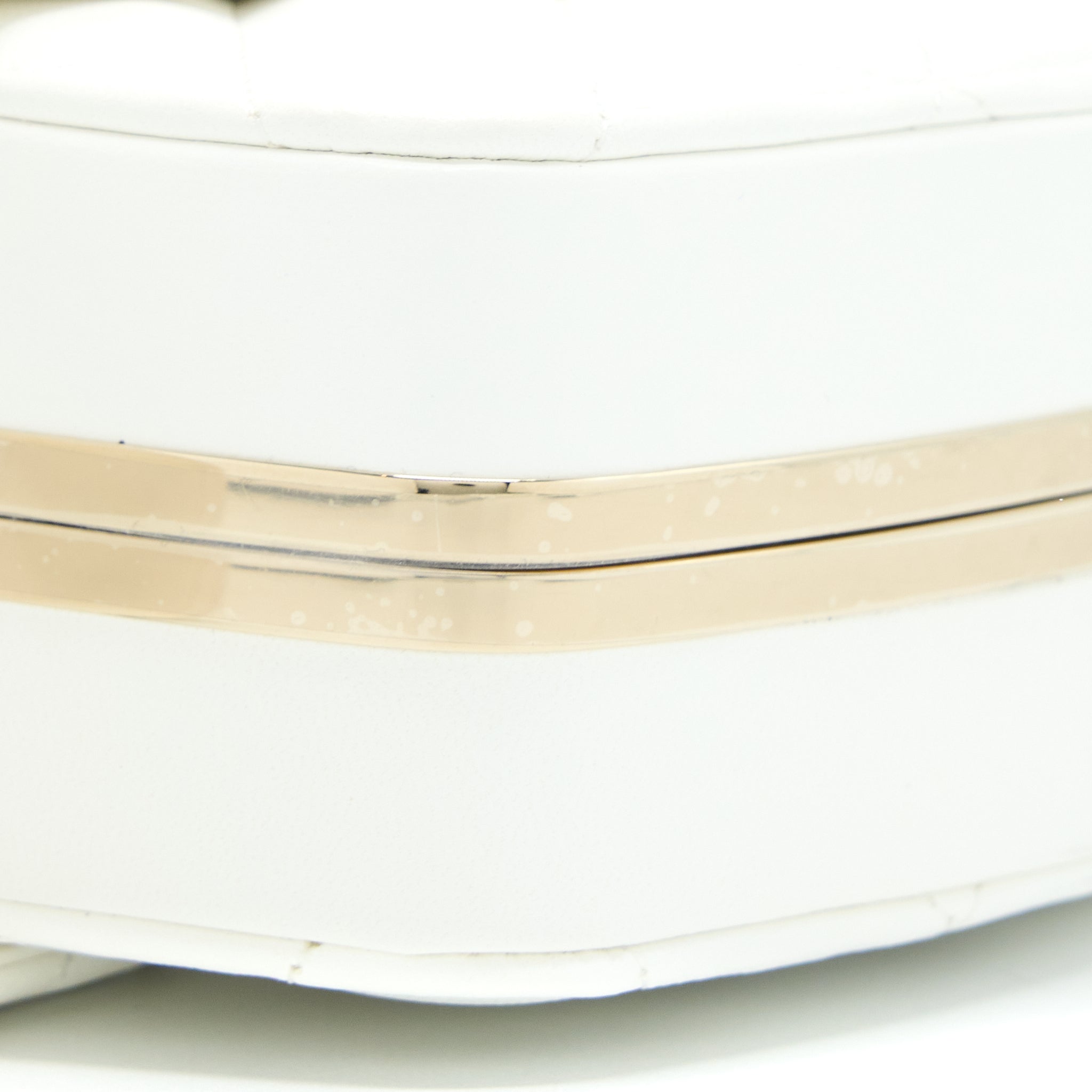 Chanel Quilted Clutch Bag Lambskin White LGHW - Image 7
