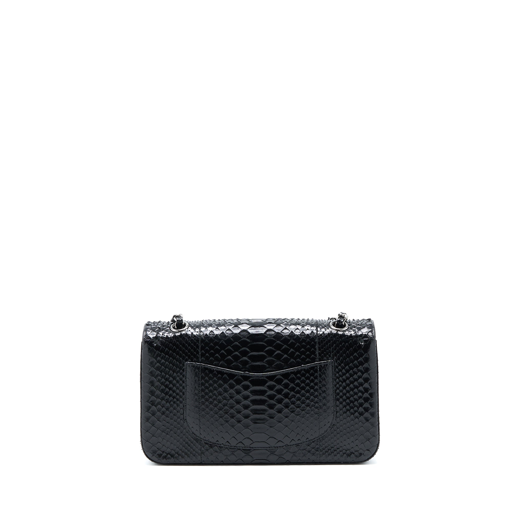 Chanel Medium Classic Double Flap Bag Python Black SHW - Image 2