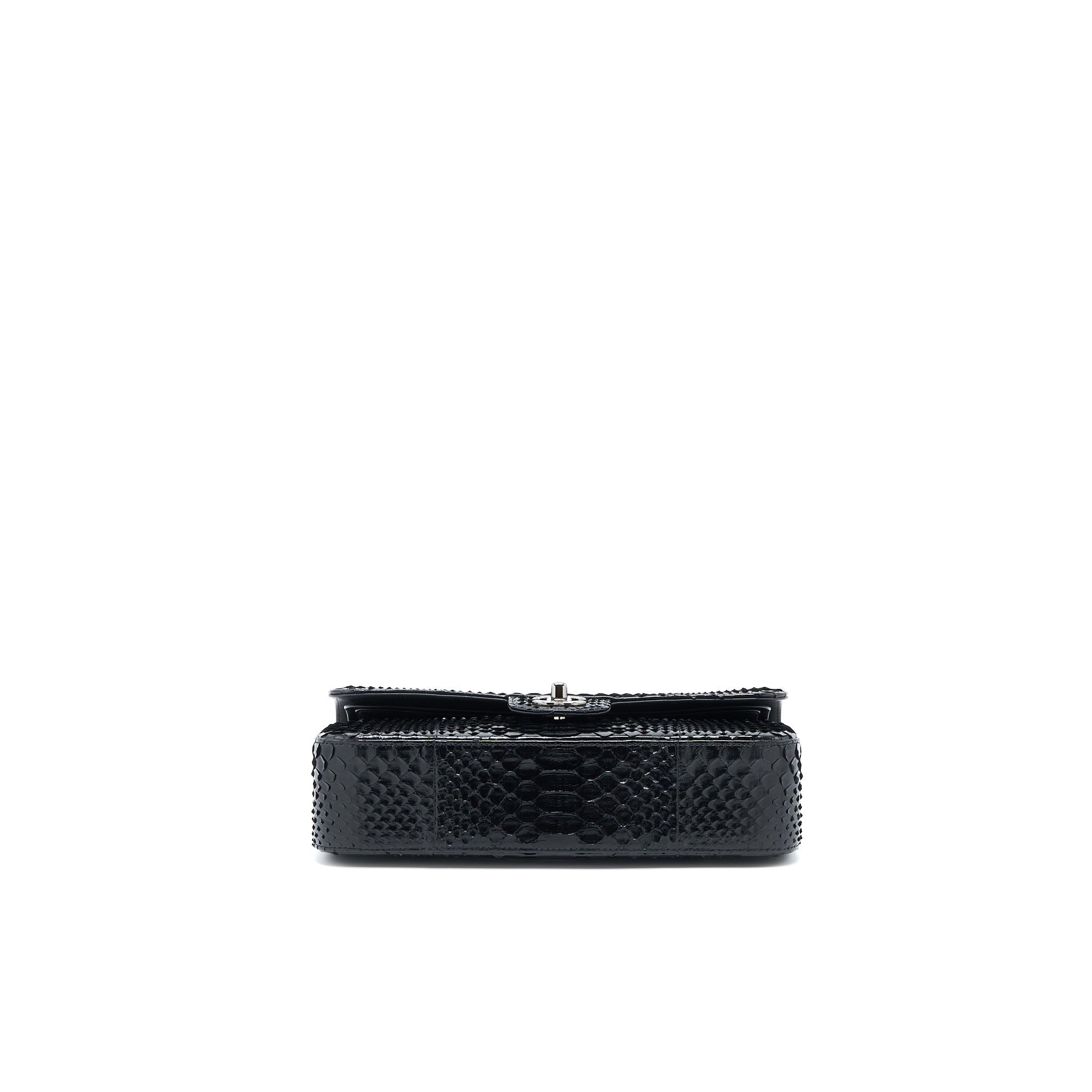 Chanel Medium Classic Double Flap Bag Python Black SHW - Image 5