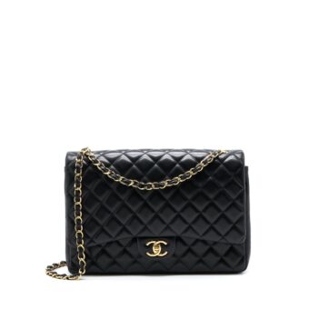Chanel Maxi Classic Double Flap Bag Lambskin Black GHW