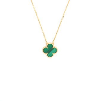 Van Cleef & Arpels Vintage Alhambra Pendant Yellow Gold Malachite