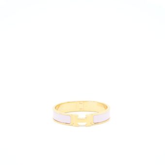 Hermes Size PM Clic H Bracelet Rose Dragee GHW