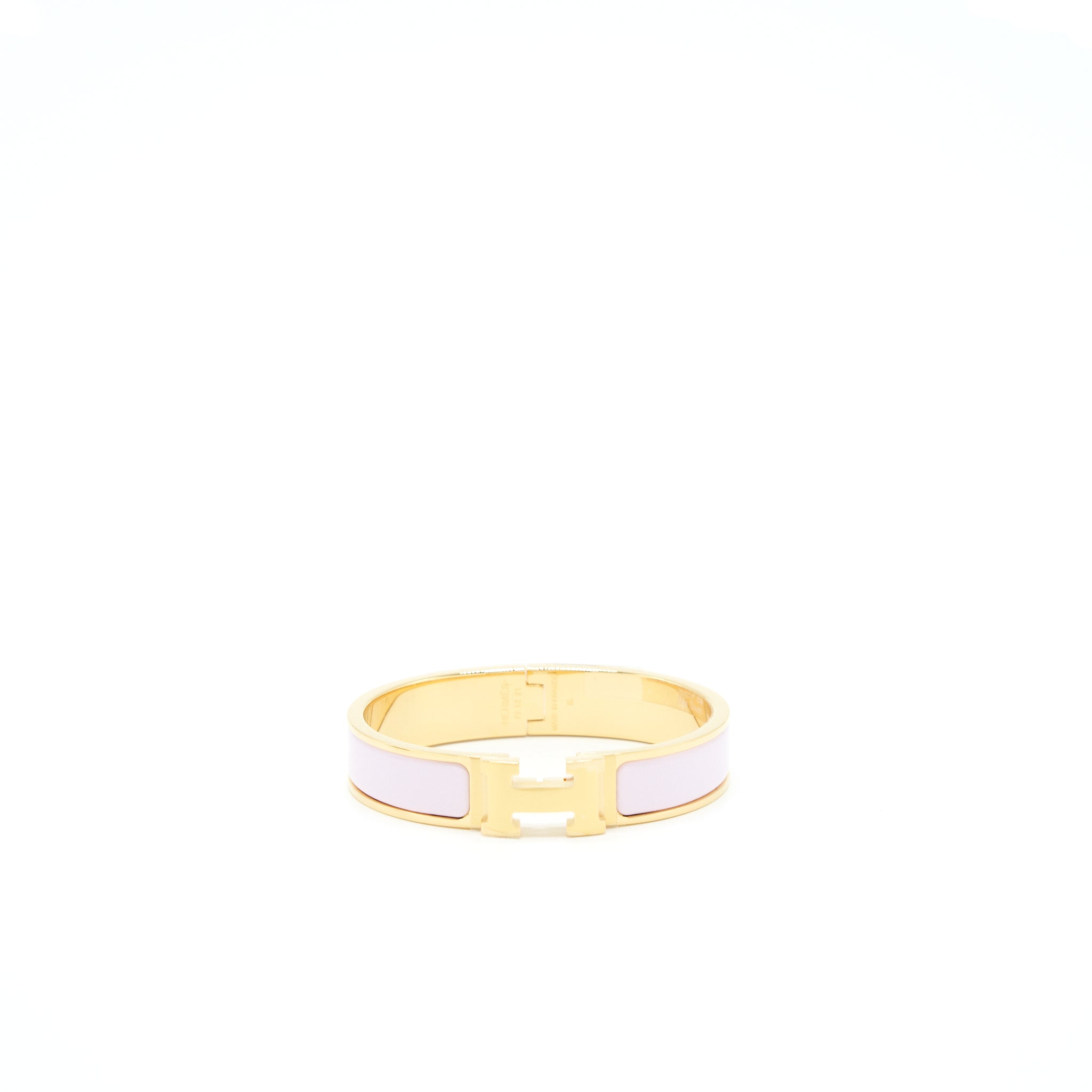 Hermes Size PM Clic H Bracelet Rose Dragee GHW