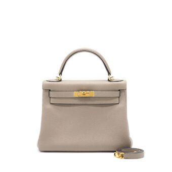 Hermes Kelly 28 Togo M8 Gris Asphalte GHW Stamp A