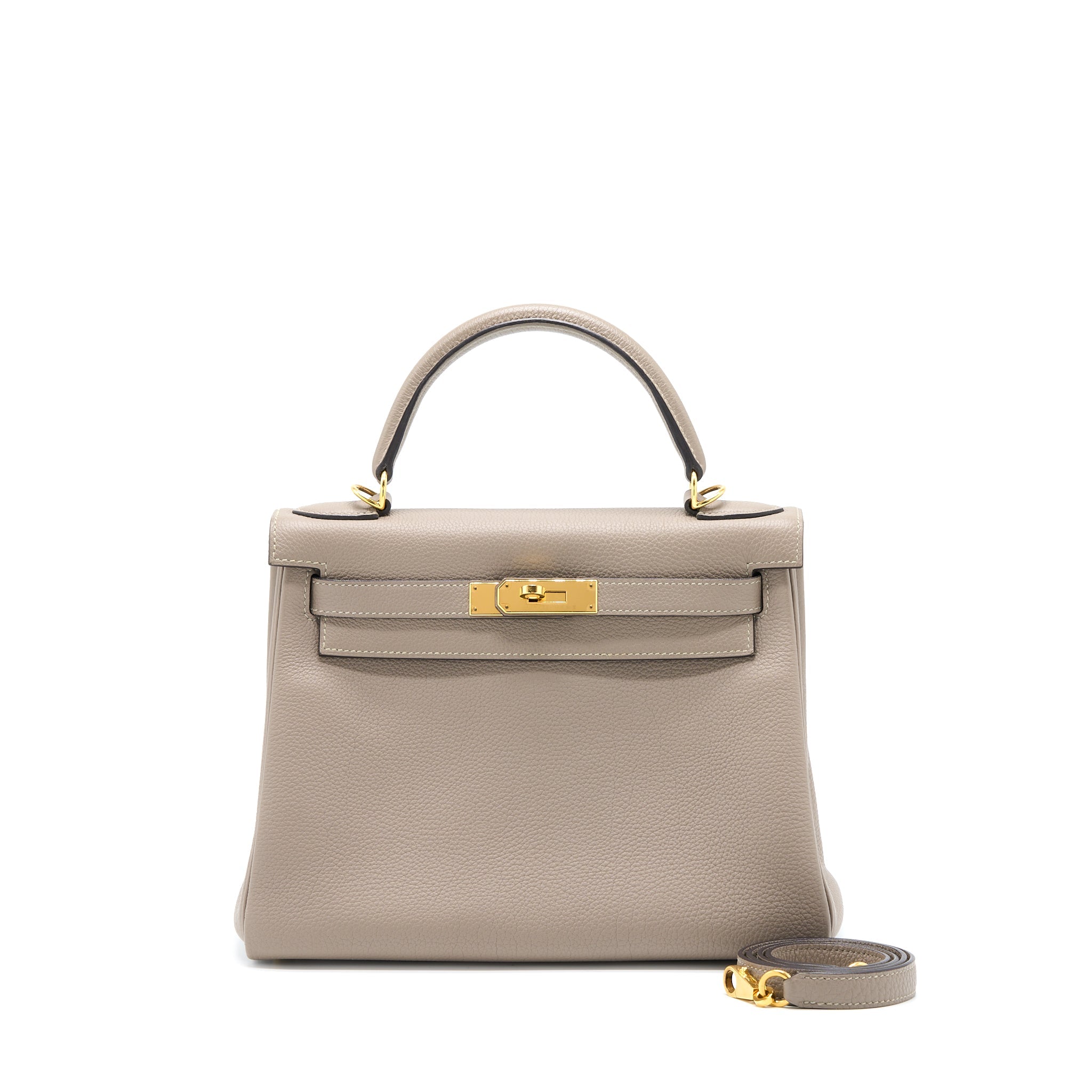 Hermes Kelly 28 Togo M8 Gris Asphalte GHW Stamp A