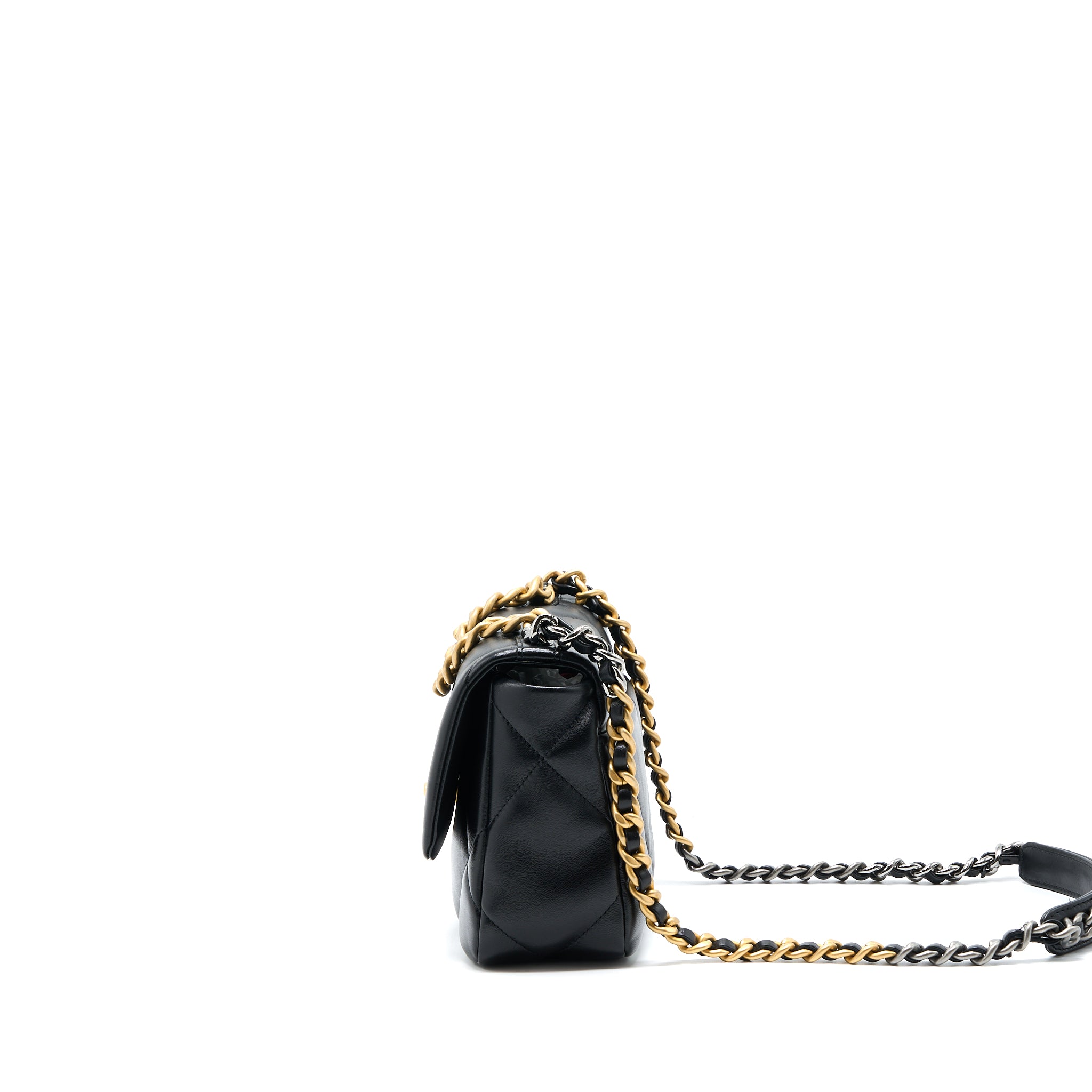 Chanel Small 19 Bag Lambskin Black Multicolour Hardware (Microchip) - Image 3
